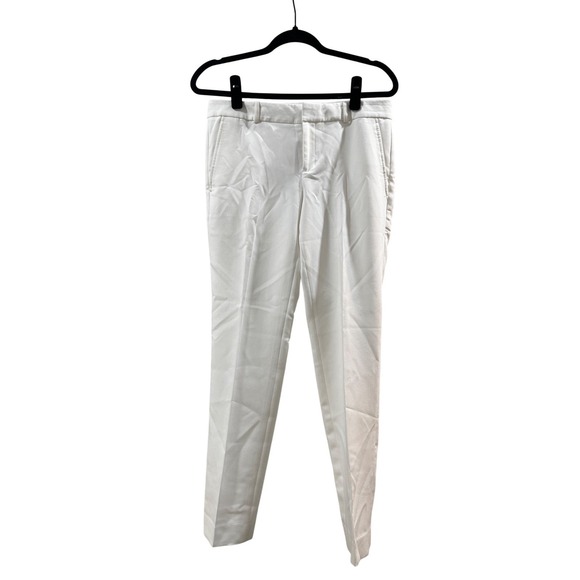 Banana Republic Ryan Straight Leg Pants Women 2 White NEW Mid Rise Slim Fit - Picture 10 of 12